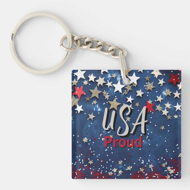 Star Spangled USA Proud Key Ring (Front)