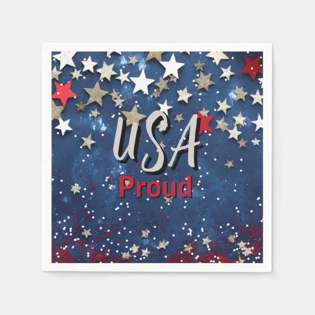 Star Spangled USA Proud Napkin (Front)