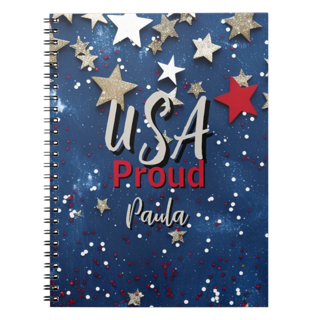 Star Spangled USA Proud Notebook (Front)