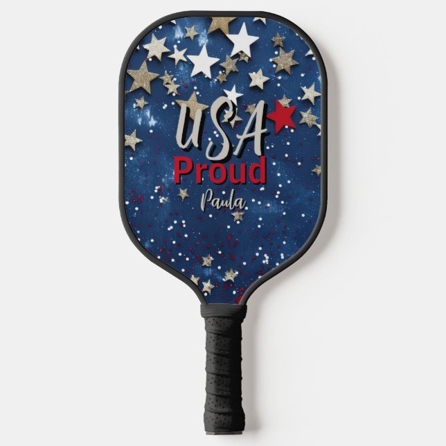 Star Spangled USA Proud Pickleball Paddle (Front)