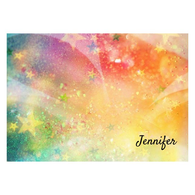 Star Sparkle Glitter DIY Personalised Name Post-it Notes (Creator Uploaded)