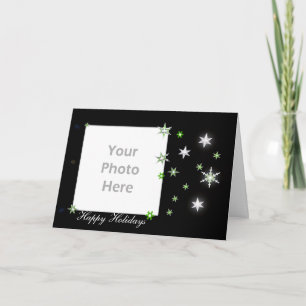 Star Sparkle Holiday Black (photo frame) Card