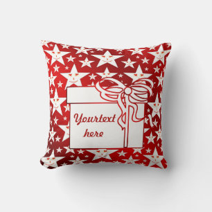 star, stars, fantasy, shiny, red, christmas, smile cushion