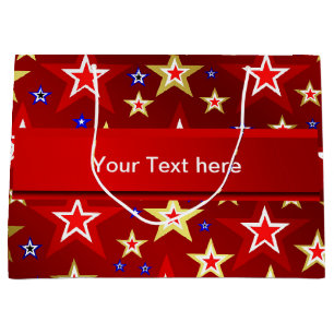 star, stars, fantasy, shiny, red, christmas, smils large gift bag