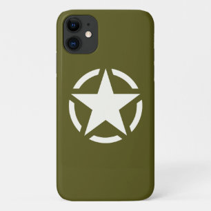 Star Stencil Classic on Khaki Green iPhone 11 Case