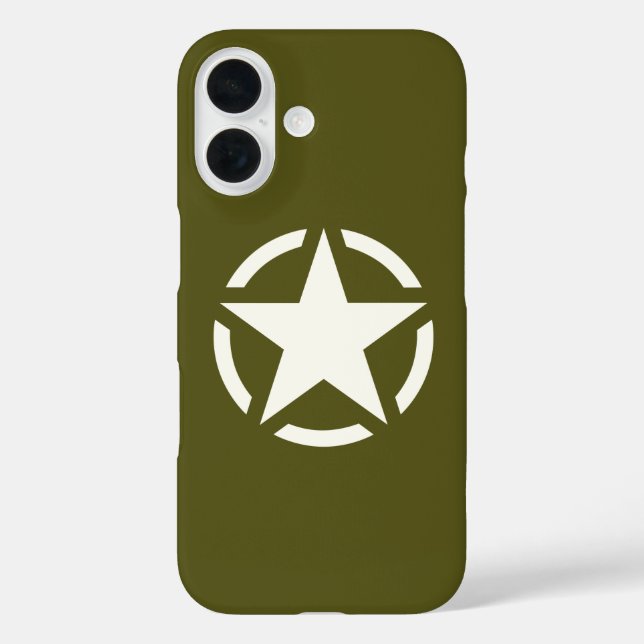 Star Stencil Classic on Khaki Green Case-Mate iPhone Case (Back)