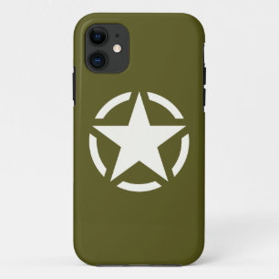 Star Stencil Classic on Khaki Green iPhone 11 Case