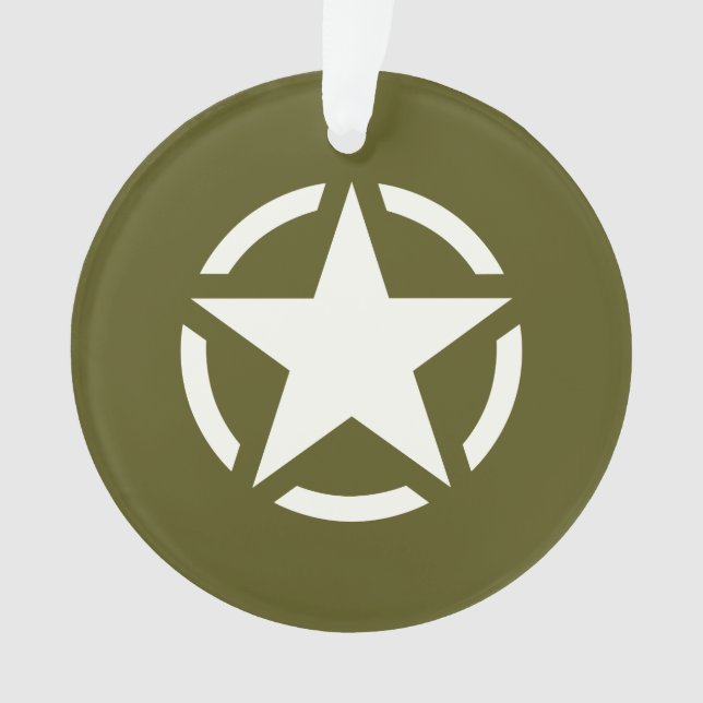 Star Stencil Classic on Khaki Green  Ornament (Front)