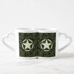 Star Stencil Digital Woodland Coffee Mug Set