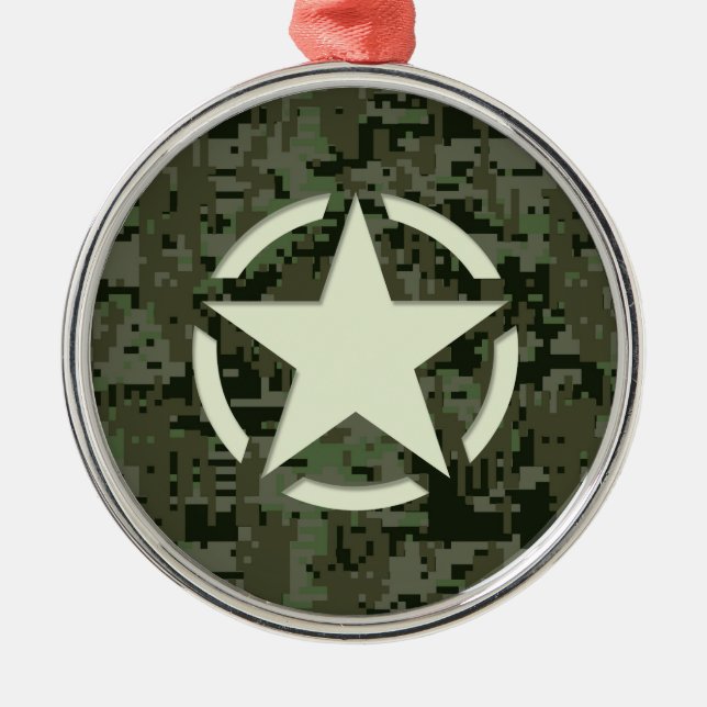 Star Stencil Digital Woodland Metal Tree Decoration (Front)