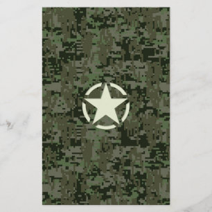 Star Stencil Digital Woodland Stationery