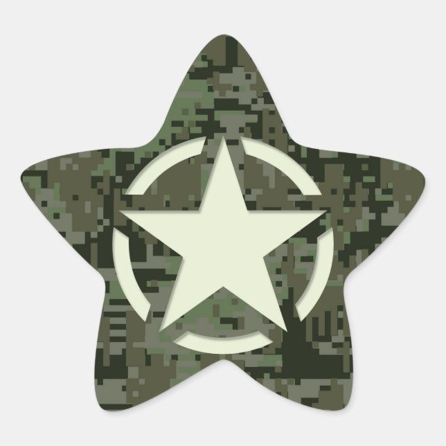 Star Stencil Digital Woodland Sticker (Front)