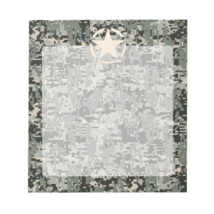 Star Stencil on Digital Camouflage Notepad