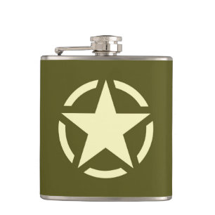 Star Stencil Style Decal Hip Flask