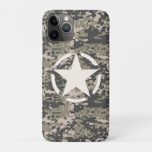 Star Stencil Tag Decal Style Khaki Camouflage iPhone 11 Pro Case