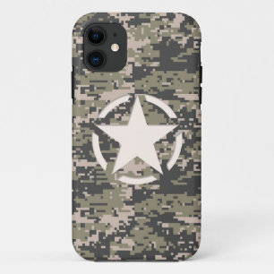 Star Stencil Tag Decal Style Khaki Camouflage iPho iPhone 11 Case