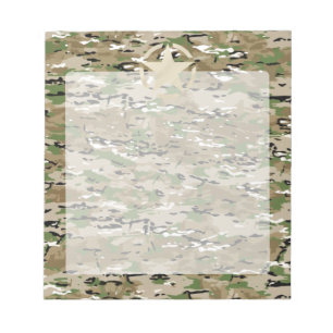Star Stencil Vintage Camouflage Decor Notepad