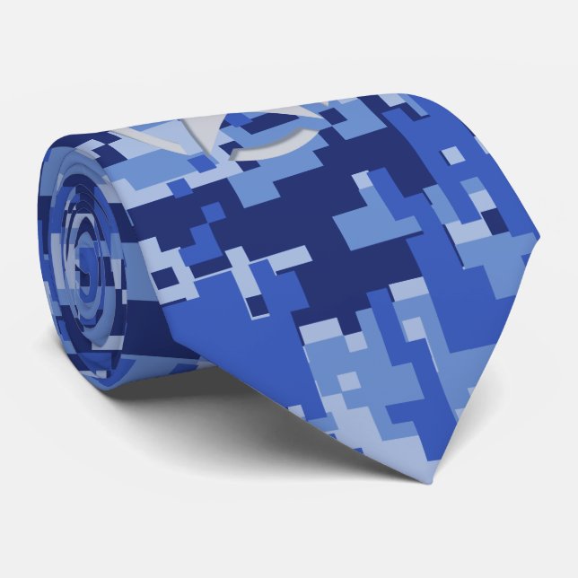 Star Stencil Vintage Decal Blue Digital Camo Tie (Rolled)