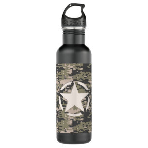 Star Stencil Vintage Digital Camouflage Style 710 Ml Water Bottle