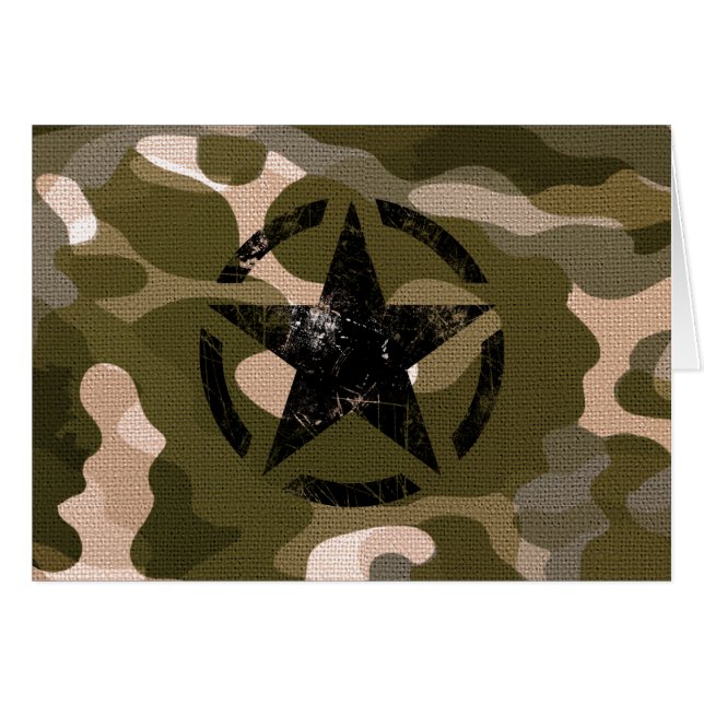 Star Stencil Vintage on Camouflage (Front Horizontal)