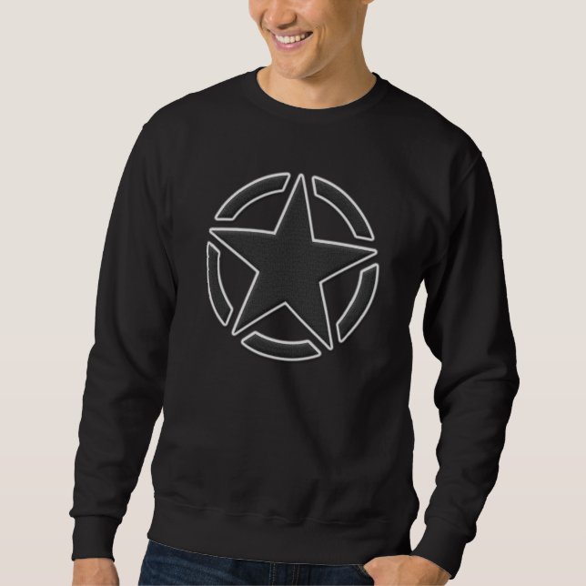 Star Stencil Vintage Patch Style Sweatshirt (Front)
