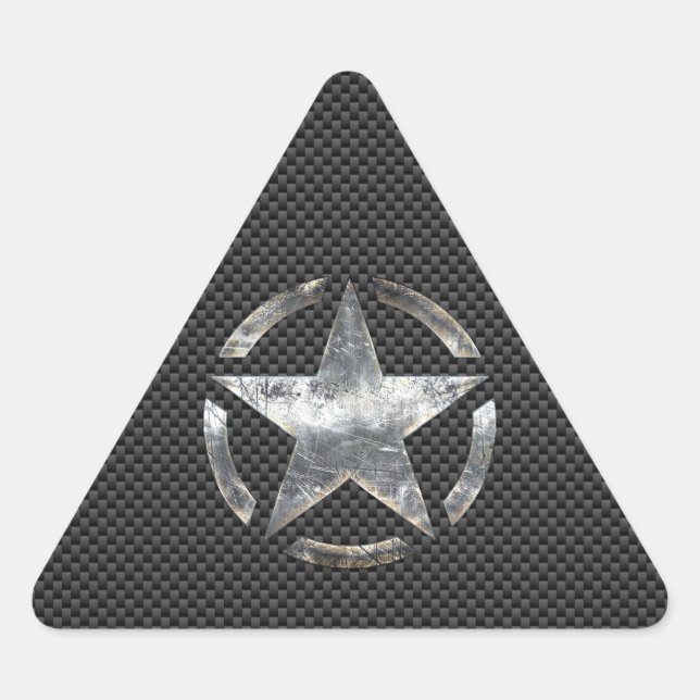 Star Stencil Vintage Tag Carbon Fibre Style (Front)
