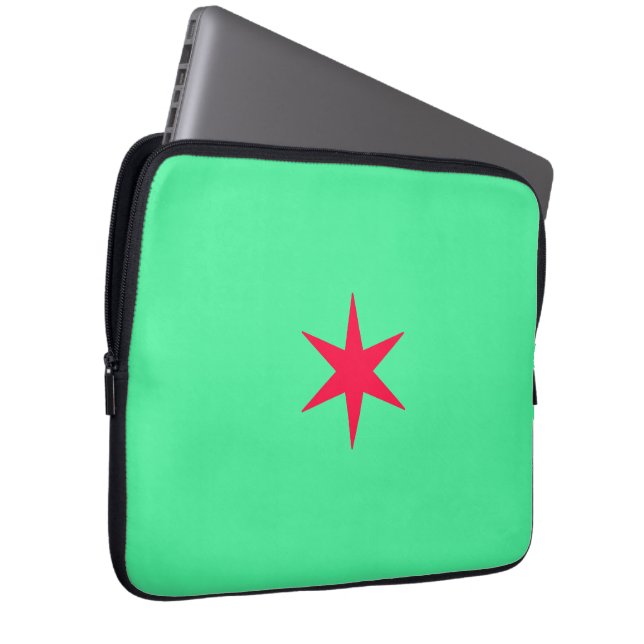Star Stern green and neon pink Laptop Sleeve (Front Right)