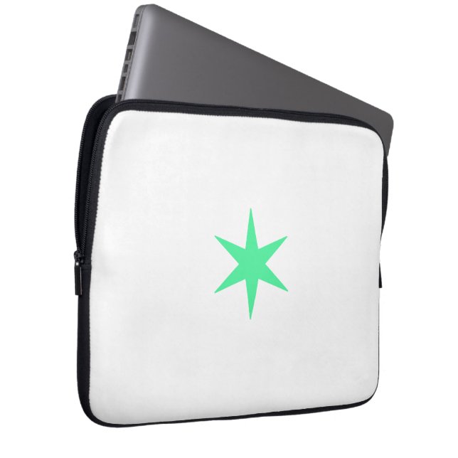 Star Stern neon-green and white Laptop Sleeve (Front Right)