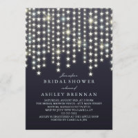Star String Lights Dark Blue Bridal Shower