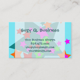 Star Struck Teal Stars Collage Business Cards