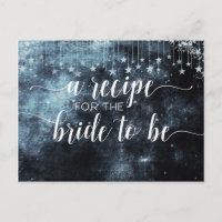 Star Struck Watercolor Celestial Bride Recipe Card