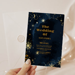 Star Struck Watercolor Galaxy Wedding Invitation