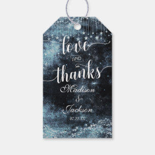 Star Struck Watercolor Night Wedding Love & Thanks Gift Tags