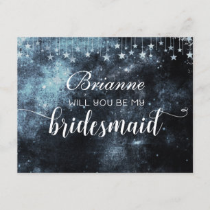 Star Struck Watercolor Will You Be My Bridesmaid Invitation