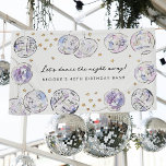 Star Studded Disco Ball Watercolor Birthday Party Banner<br><div class="desc">Welcome guests with a show-stopping party banner featuring a frame of watercolor painted disco balls around fun typography. Personalise with your own message and details.</div>