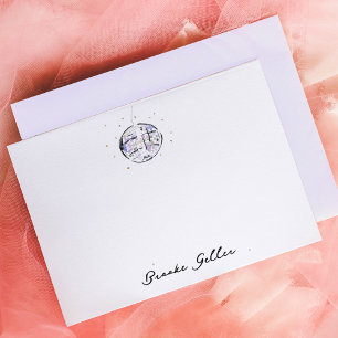 Star Studded Disco Ball Watercolor Personalised Card