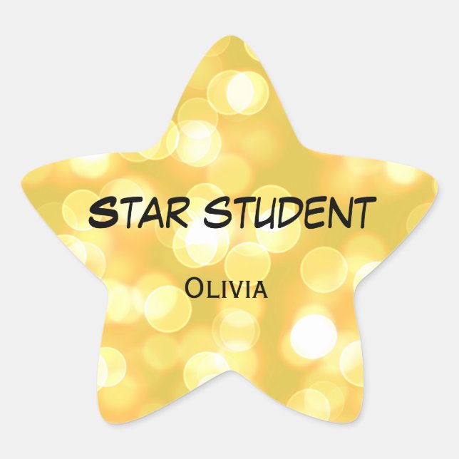 Star student award sticker for teachers (Front)