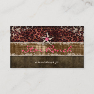 Star Suede Business Card Leopard Brown H