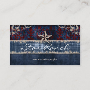 Star Suede Business Card Red Blue H