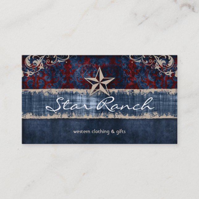 Star Suede Business Card Red Blue H (Front)
