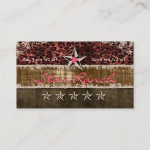 Star Suede Loyalty Card Leopard Brown