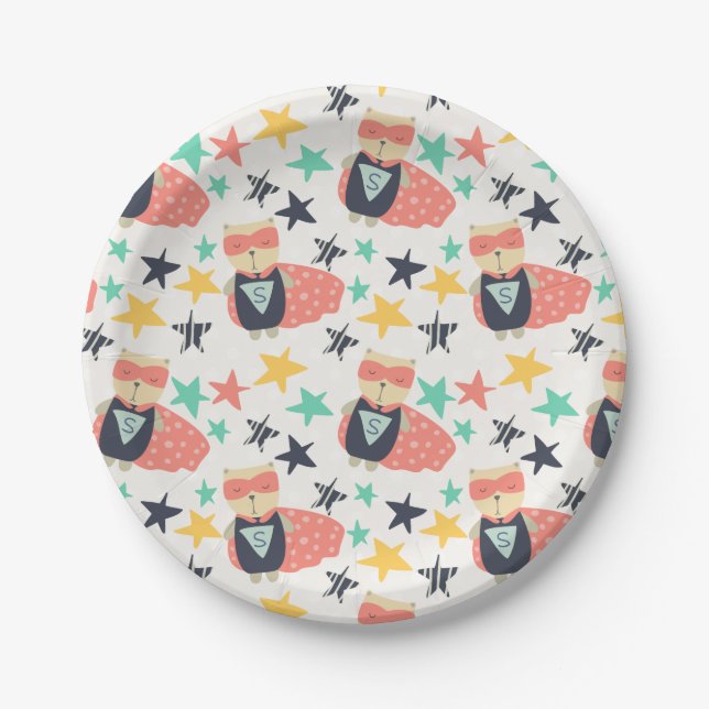 Star Super Hero Paper Plate (Front)