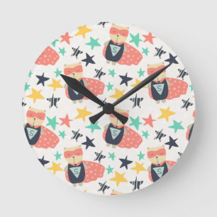 Star Super Hero Round Clock