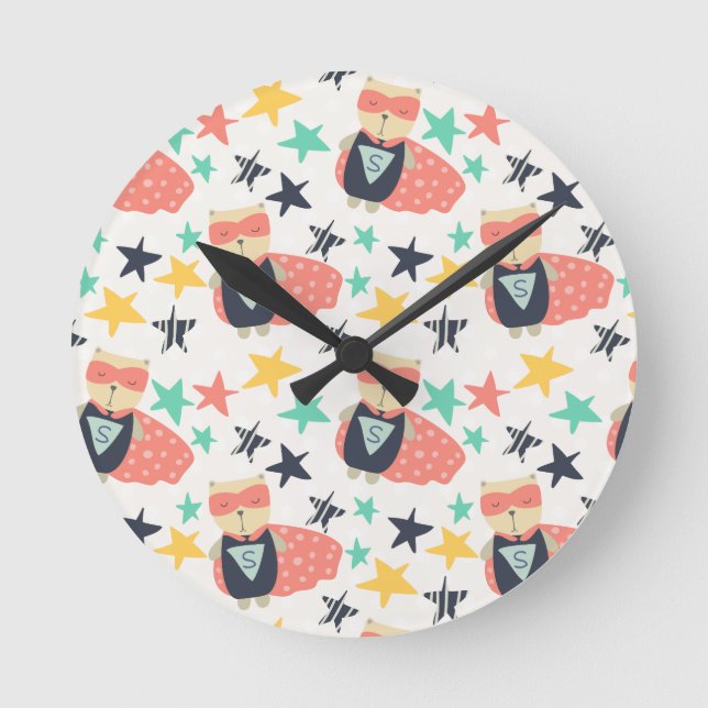 Star Super Hero Round Clock (Front)