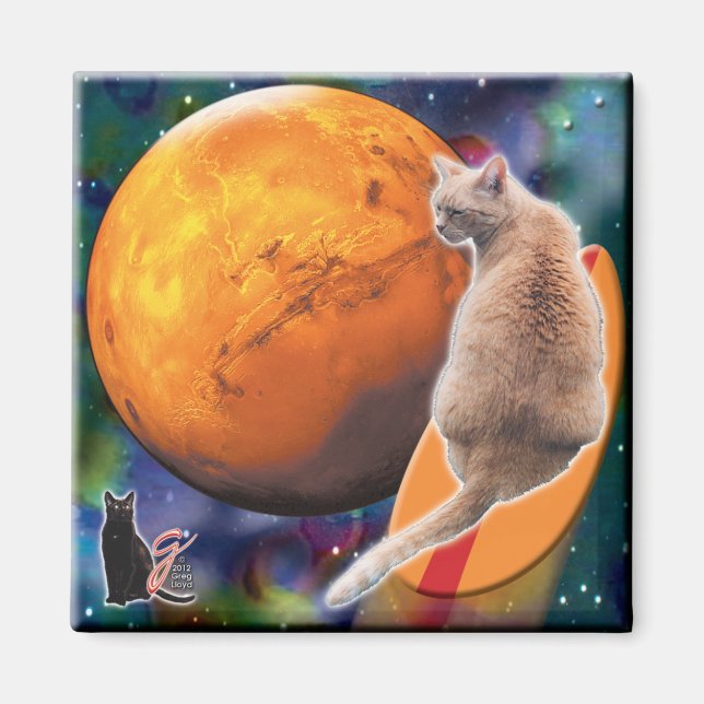 Star Surfer-Cat Chilli Pepper Magnet (Front)