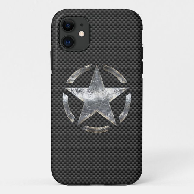 Star Symbol on a Carbon Style Decor Case-Mate iPhone Case (Back)