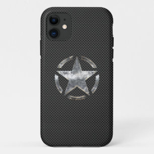 Star Symbol on a Carbon Style Decor iPhone Case