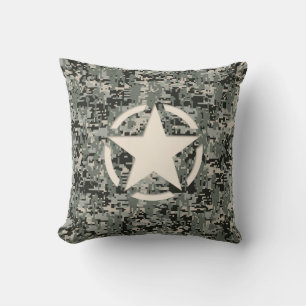 Star Symbol Pixel Digital Camouflage Cushion