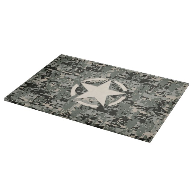 Star Symbol Pixel Digital Camouflage Cutting Board (Corner)