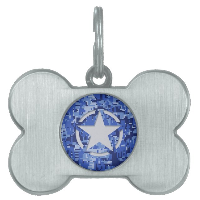 Star Tag Decal Navy Blue Camo (Front)